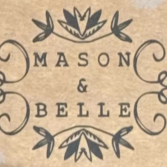 NWT MASON & BELLE Boutique Top Navy Lace Blouse Long Sleeve Cinched Waist Sz L - Picture 8 of 15